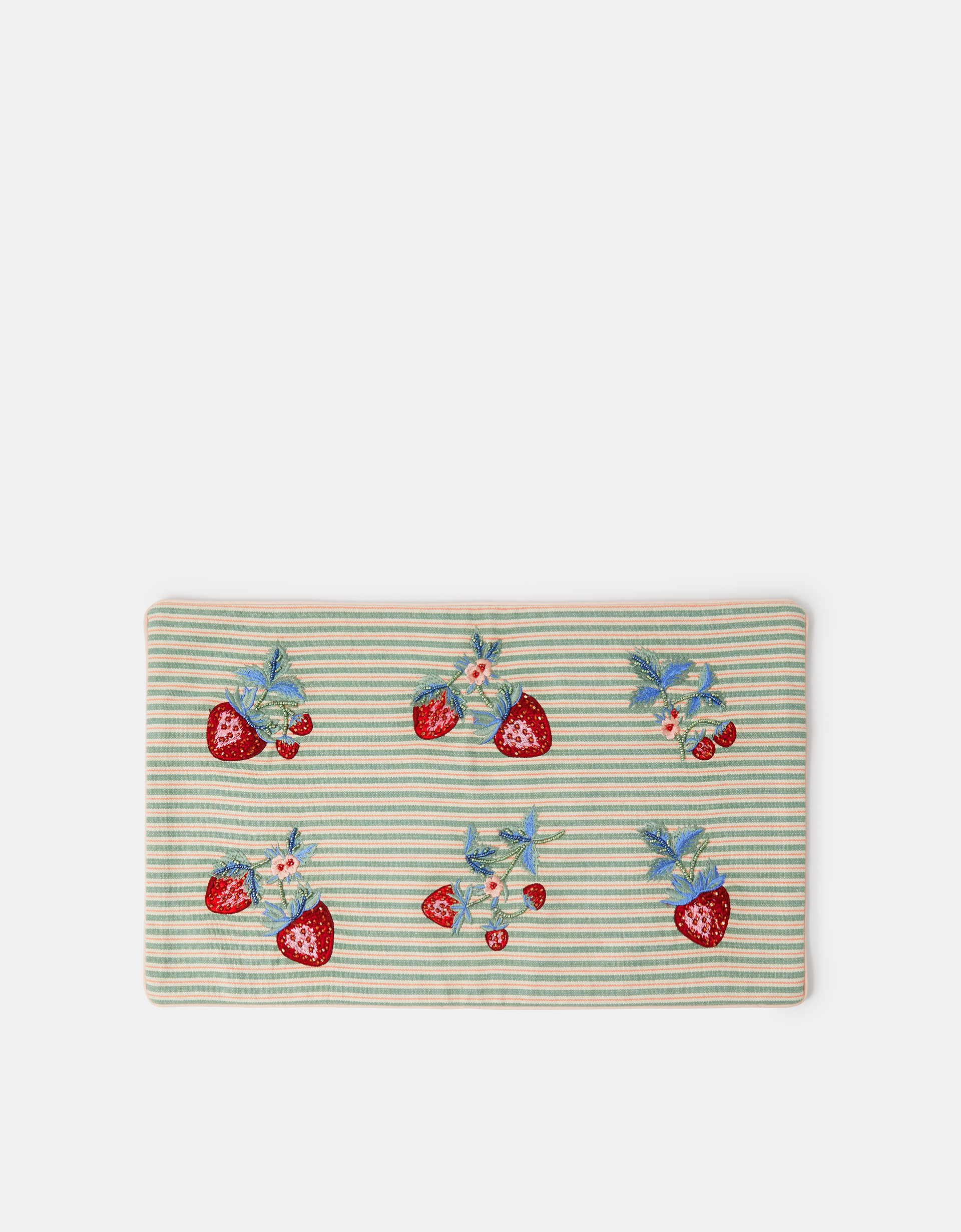 Green Strawberry Stripe Cushion Cover