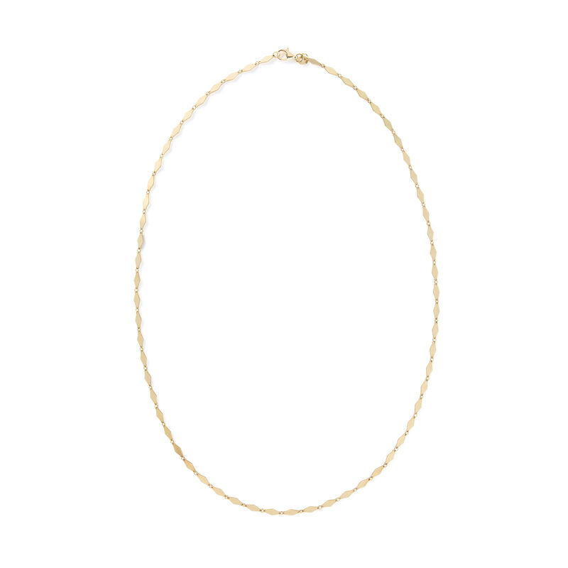 -Inch Mirror Diamond Shaped Link Necklace, K Yellow Gold,YG