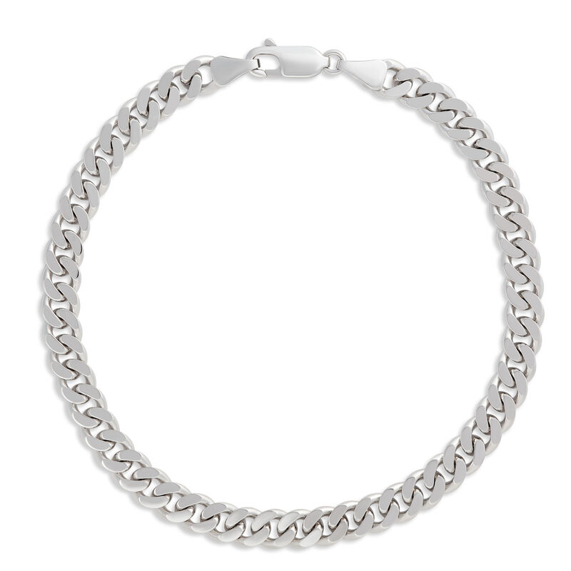 Toscano -Inch Mirror Curb Bracelet, K White Gold,WG|BGND " .GM