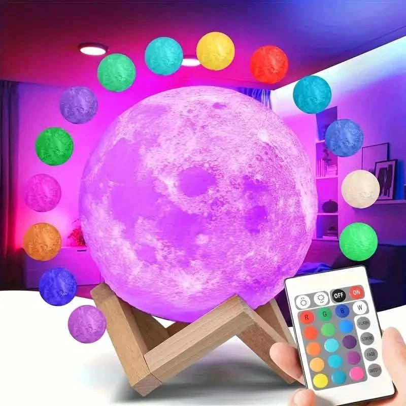 Colors Lunar Table Lamp with Remote Control, Creative Small Night Lamp -