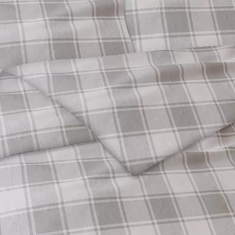 -Piece: Bibb Home Heavyweight Flannel Duvet Cover Set - FullQueen Gray