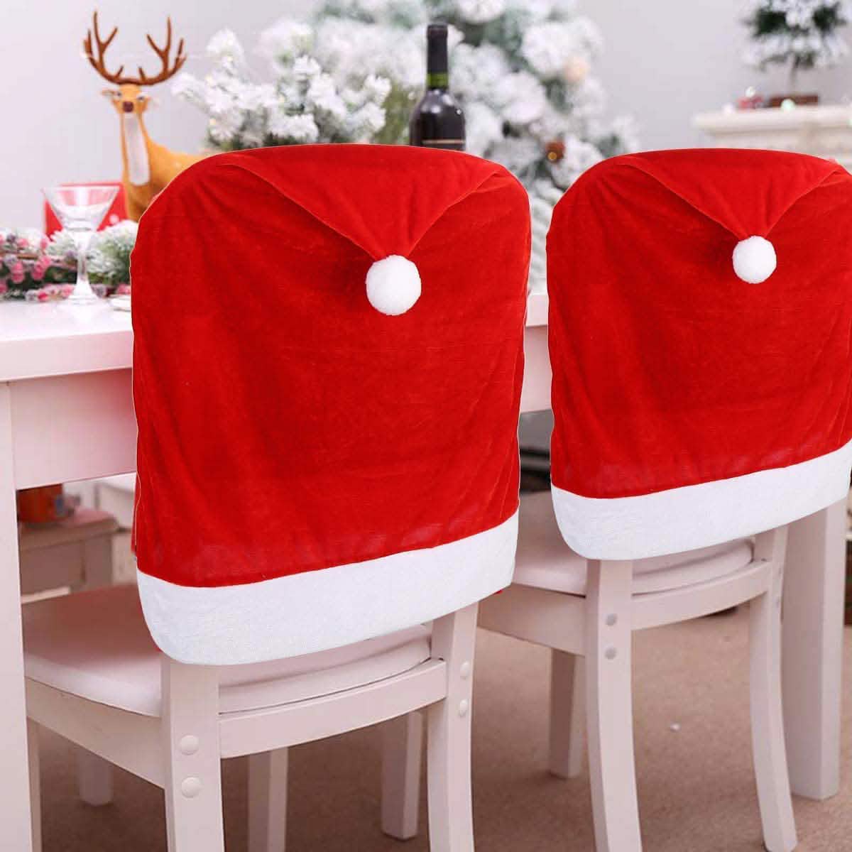 -Pieces: Red Hat Dining Chair Slipcovers