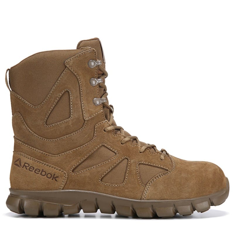 "reebok Duty Men's " Sublite Cushion Composite Toe Military Boots Coyote Leather - Size .
