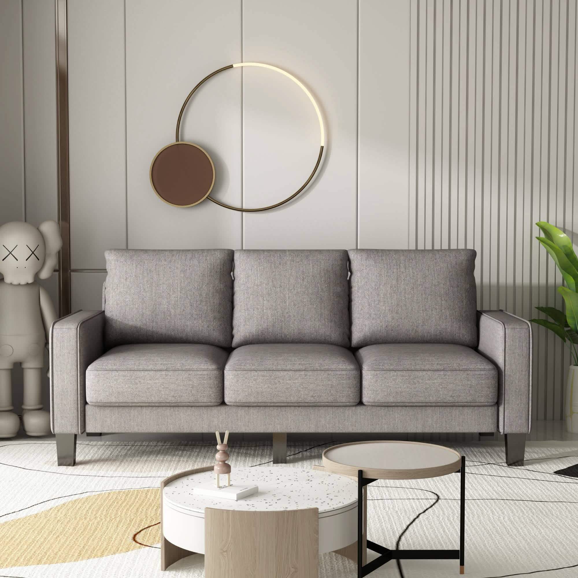 -Seat Sofa for Living Room-Modern Fabric Sofa Couch with Storage