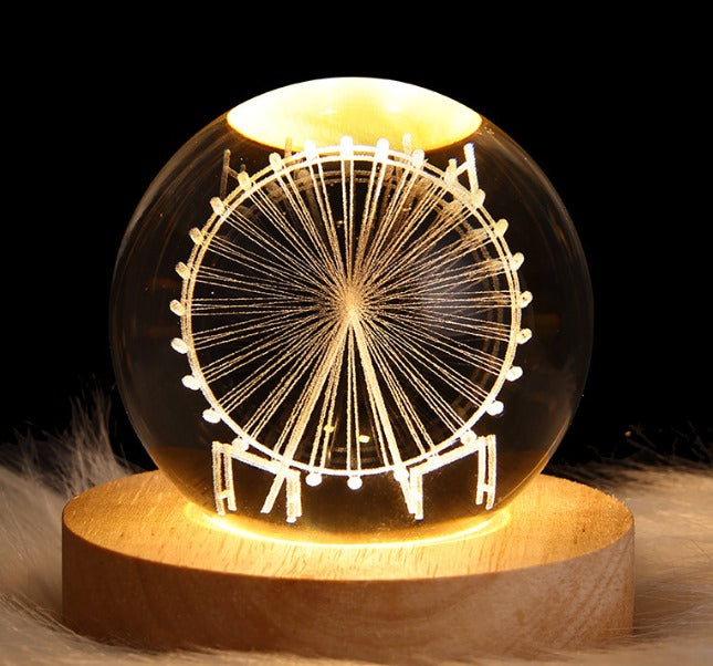 Glowing Galaxy Crystal Ball Table Lamp D Planet Moon Lamp Bedroom - mm Colour Emitting A