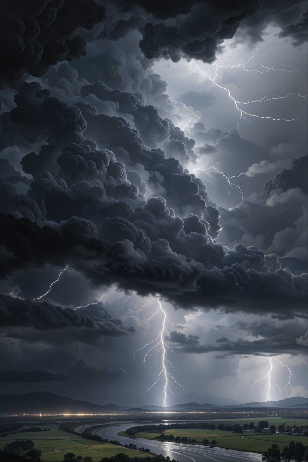 Gift the Storm Tempest’s Fury Unleashed Wall Art - x Natural Oak