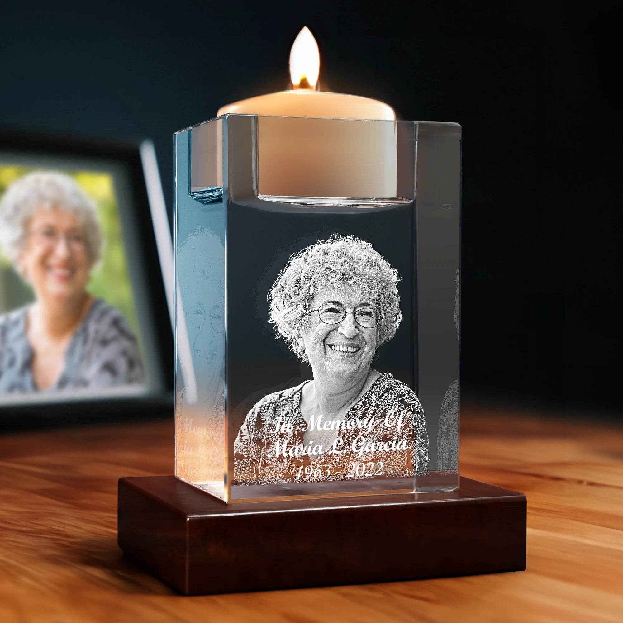 D Memory Crystal™ - Tabletop - Candle Holder - K HD Large