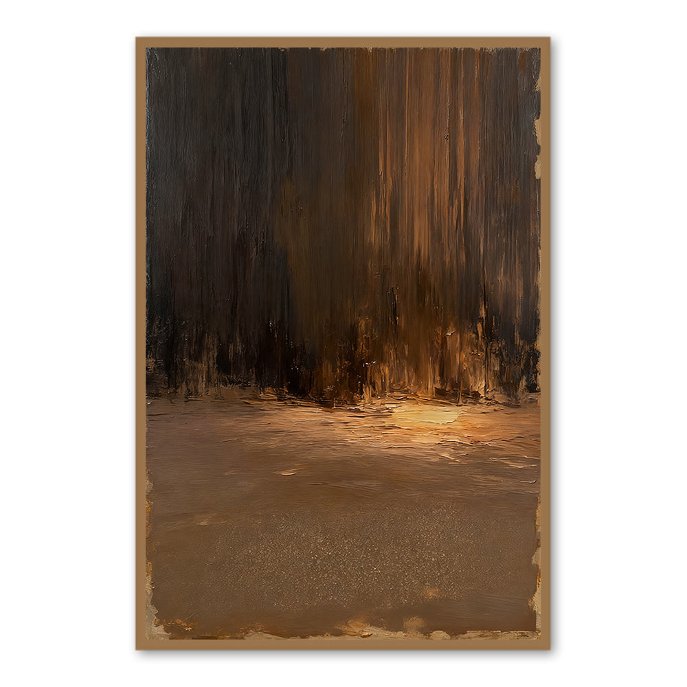 Golden Glow Forest Abstract Texture Painting Modern Wall Art - Gold Frame "x " x CM