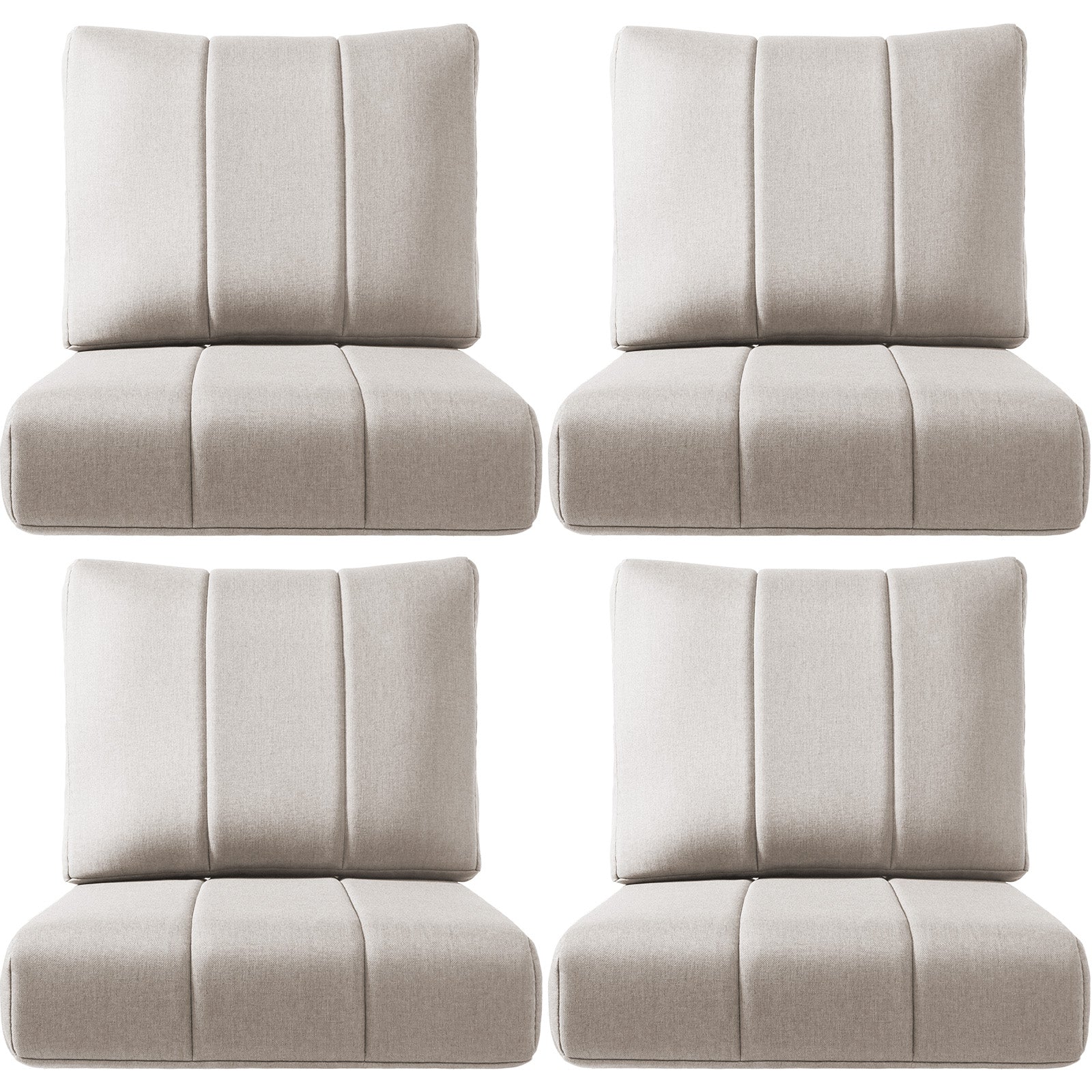 Luxury Outdoor Seat Cushions Set of , "x"x" Water-Resistant Patio Chair Cushions for Rattan, Dining & Sectional Seating