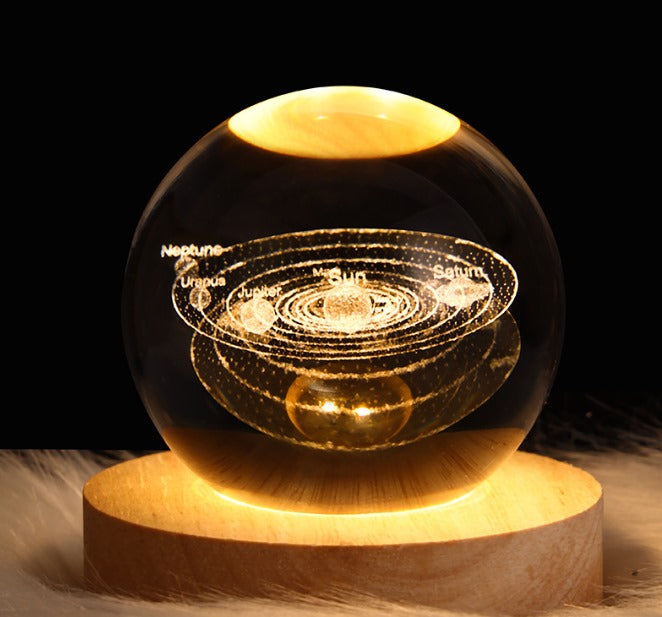 Glowing Galaxy Crystal Ball Table Lamp D Planet Moon Lamp Bedroom - mm Colour Emitting