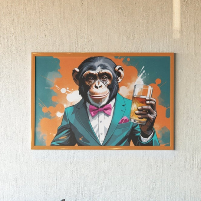 Monkey Business Wall Art Bold Gift Choice - x Black Metal