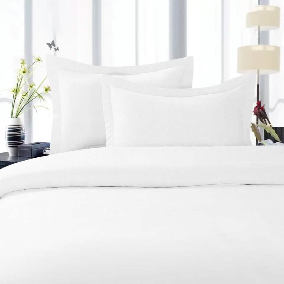 -Piece: Bibb Home Heavyweight Flannel Duvet Cover Set - Twin White