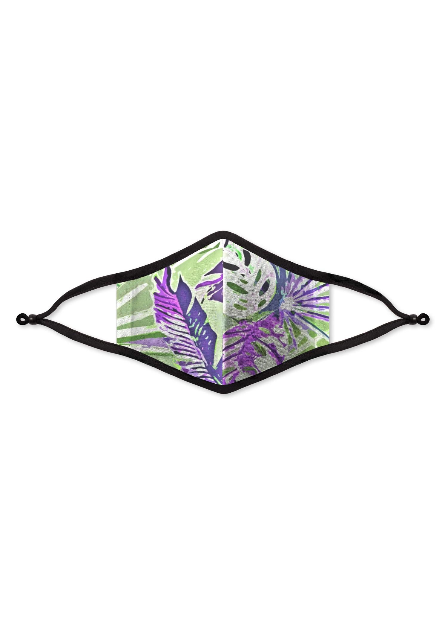 Organic Cotton Mask - Artist Print - Wall Art Purple Green by VIDA Original Artist