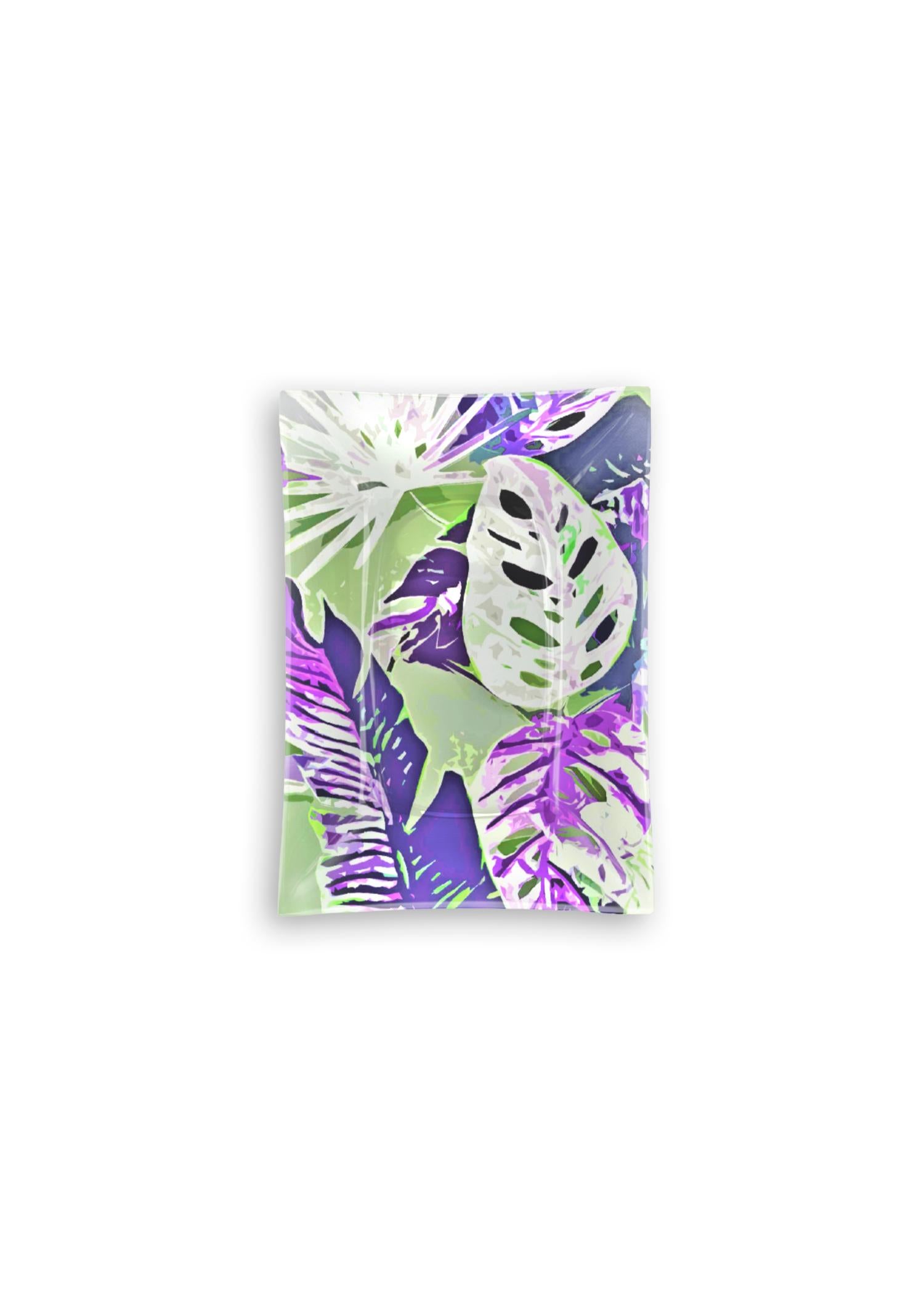 Oblong Glass Tray - Wall Art Purple Green by VIDA Original Artist