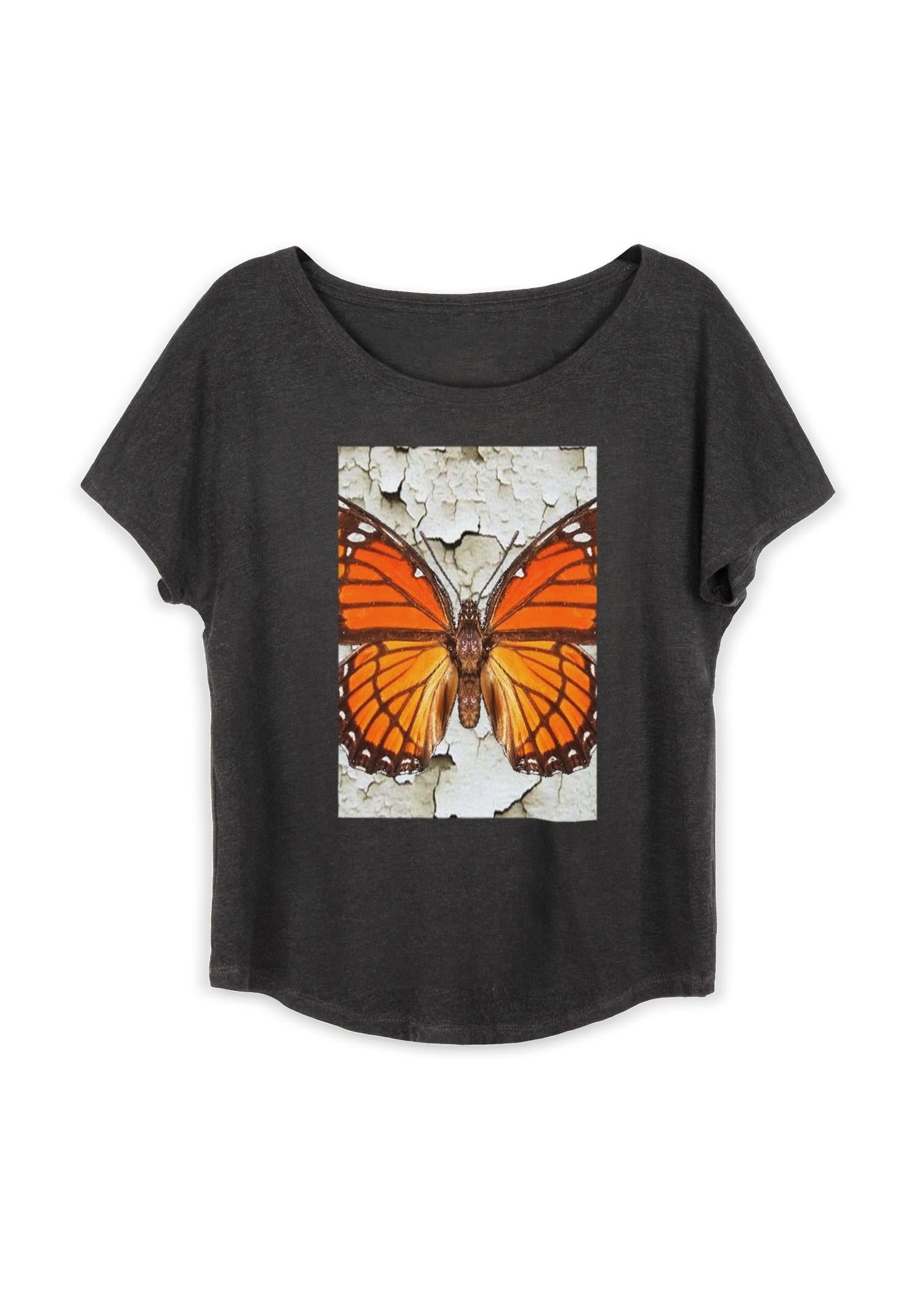 Boatneck Boyfriend Tee - Monarch Wall Paper Art