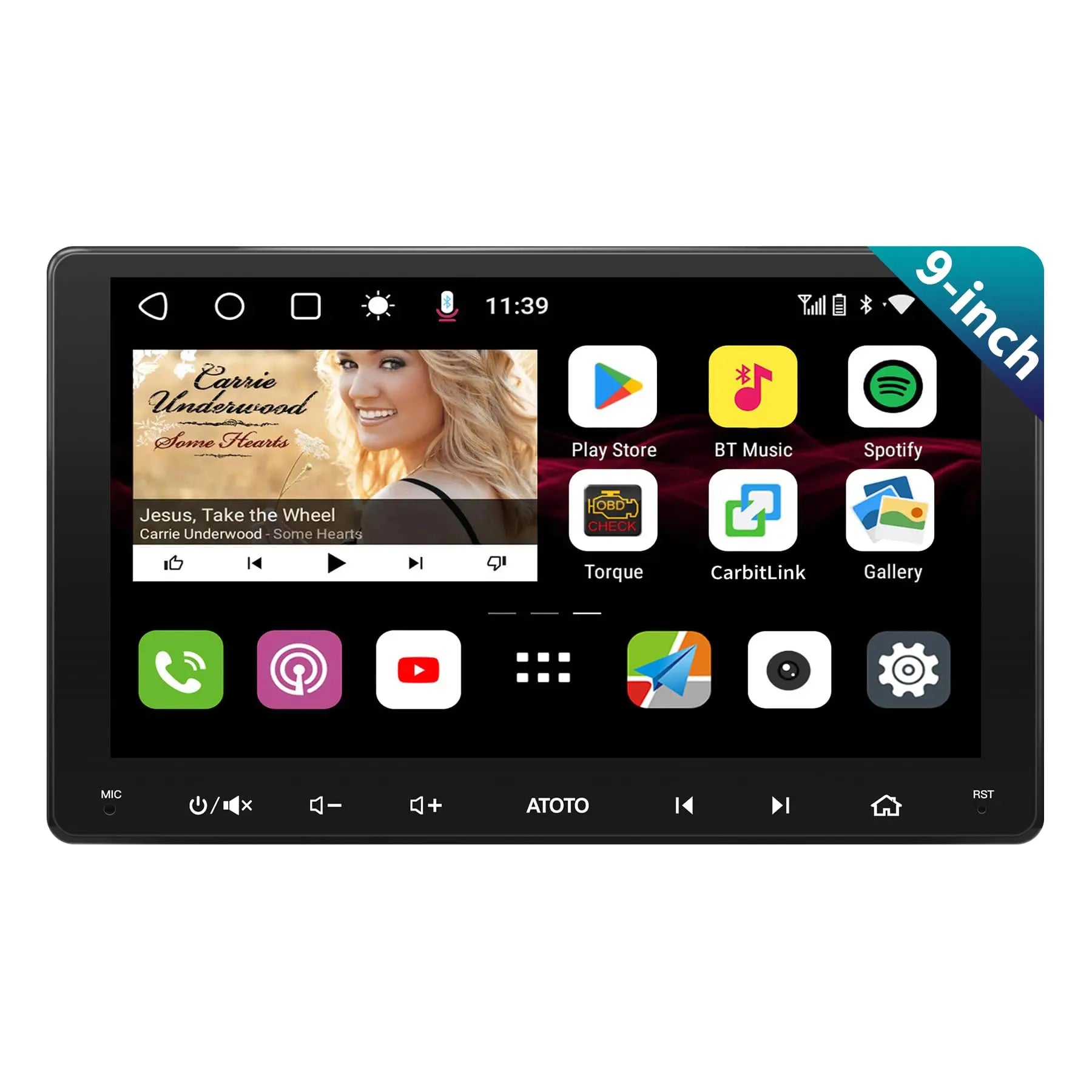ATOTO SGMS Autoradio DIN " QLED × Doppio Bluetooth, G LTE Integrato, G+G, CarPlay e Android Auto Senza Fili, Mirror Link