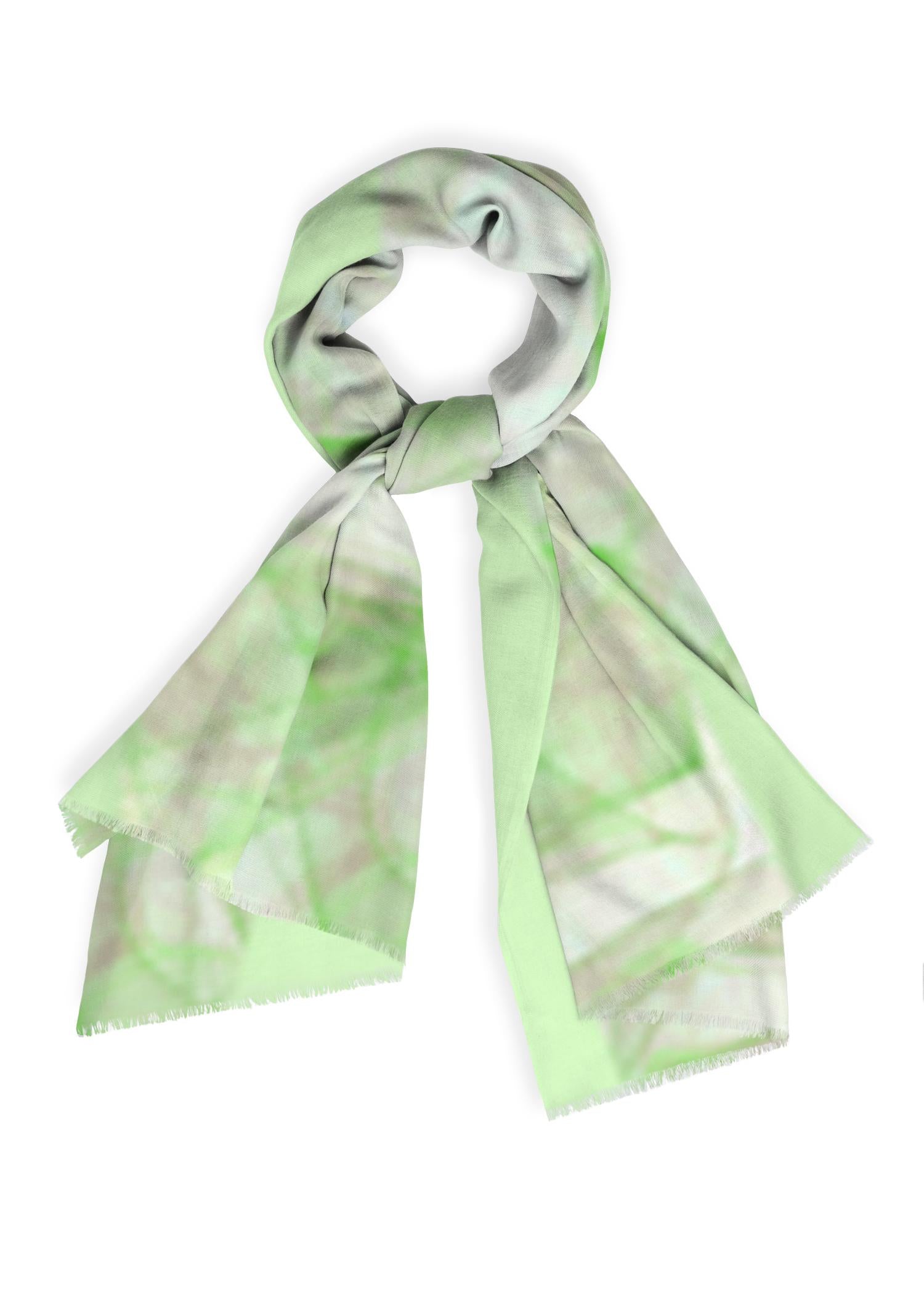 Cashmere Silk Scarf - Mirror Lime by VIDA Original Artist