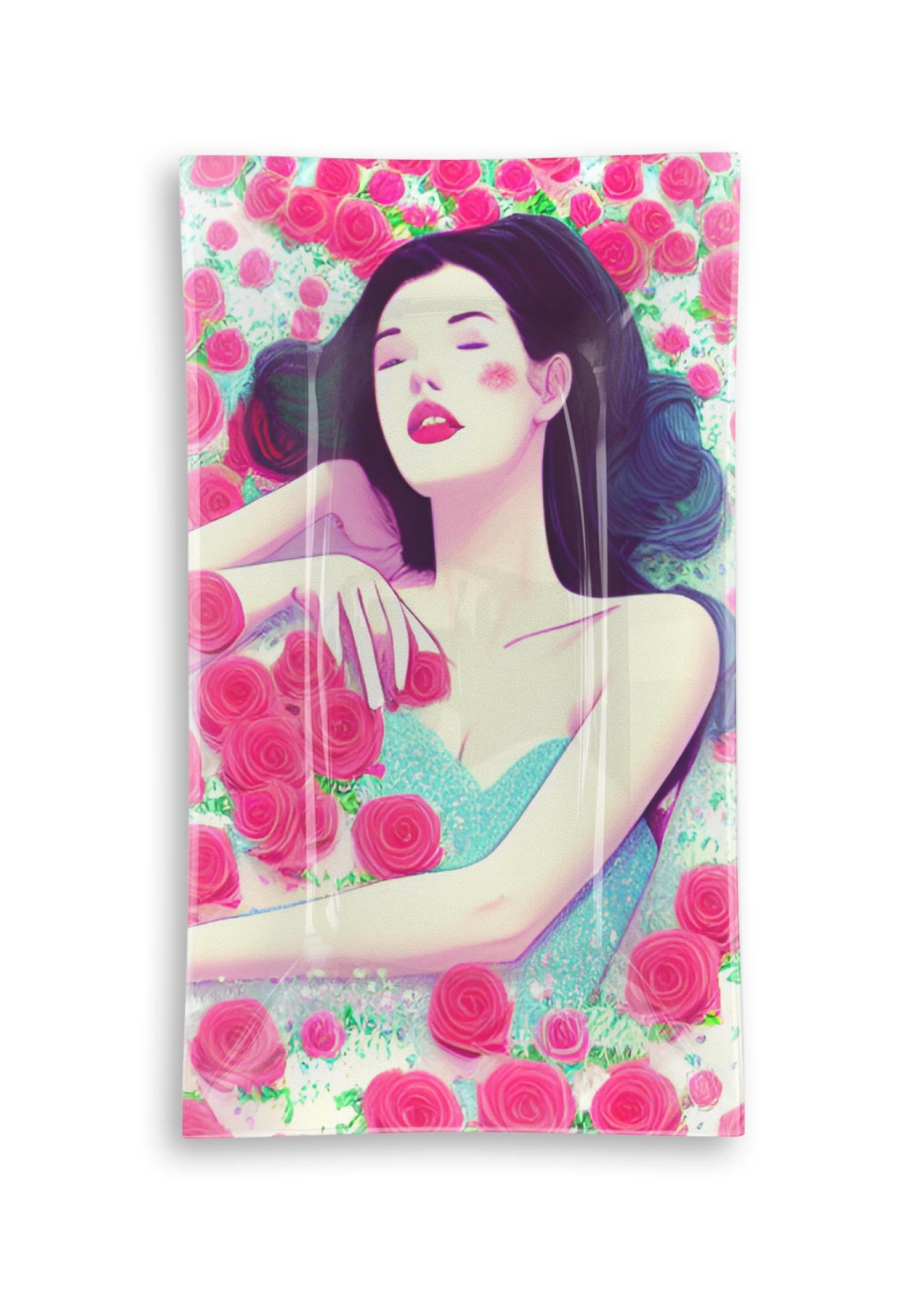 Oblong Glass Tray - Bed Of Roses