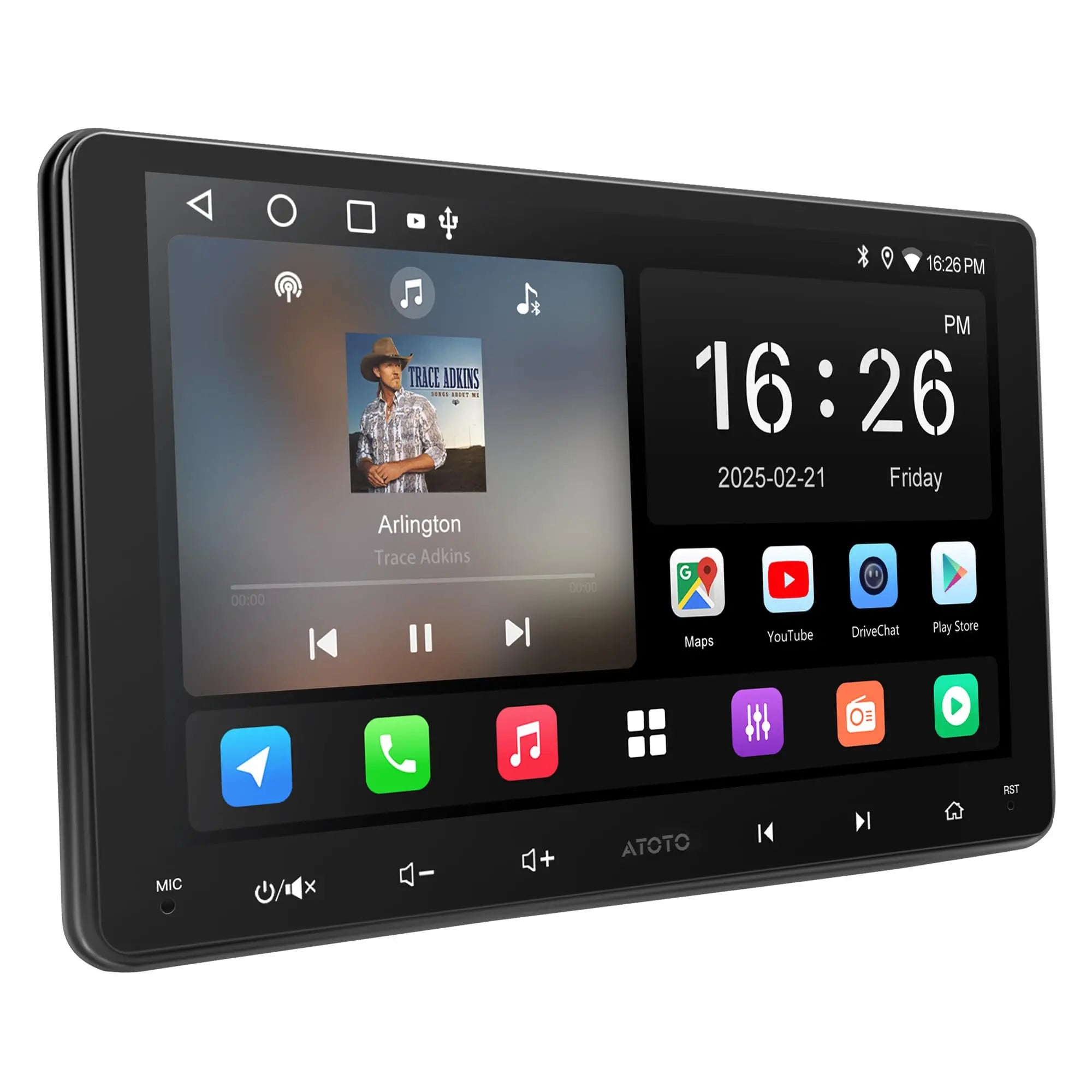 [" AI-Powered] ATOTOLIFE AL Android Car Stereo Double Din Wireless CarPlay&Android Auto, Wi-FiBluetoothB, GPS Tracking, EQ&DSP, Mirror Link