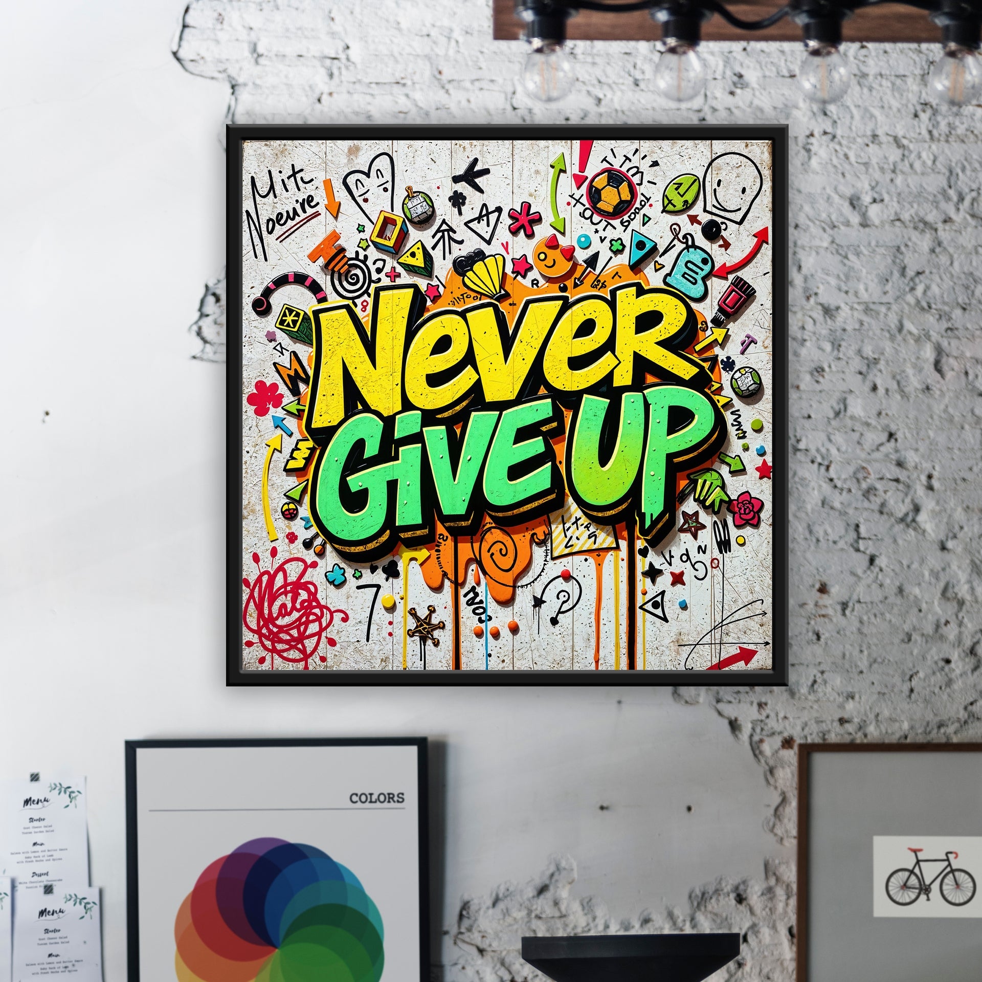 Vibrant Motivation Wall Art - x White Metal