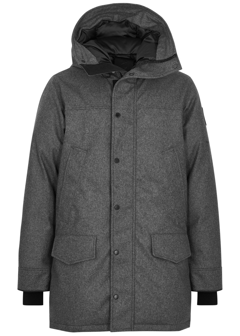 Canada Goose Men's Light Grey Langford Padded Wool Blend Parka