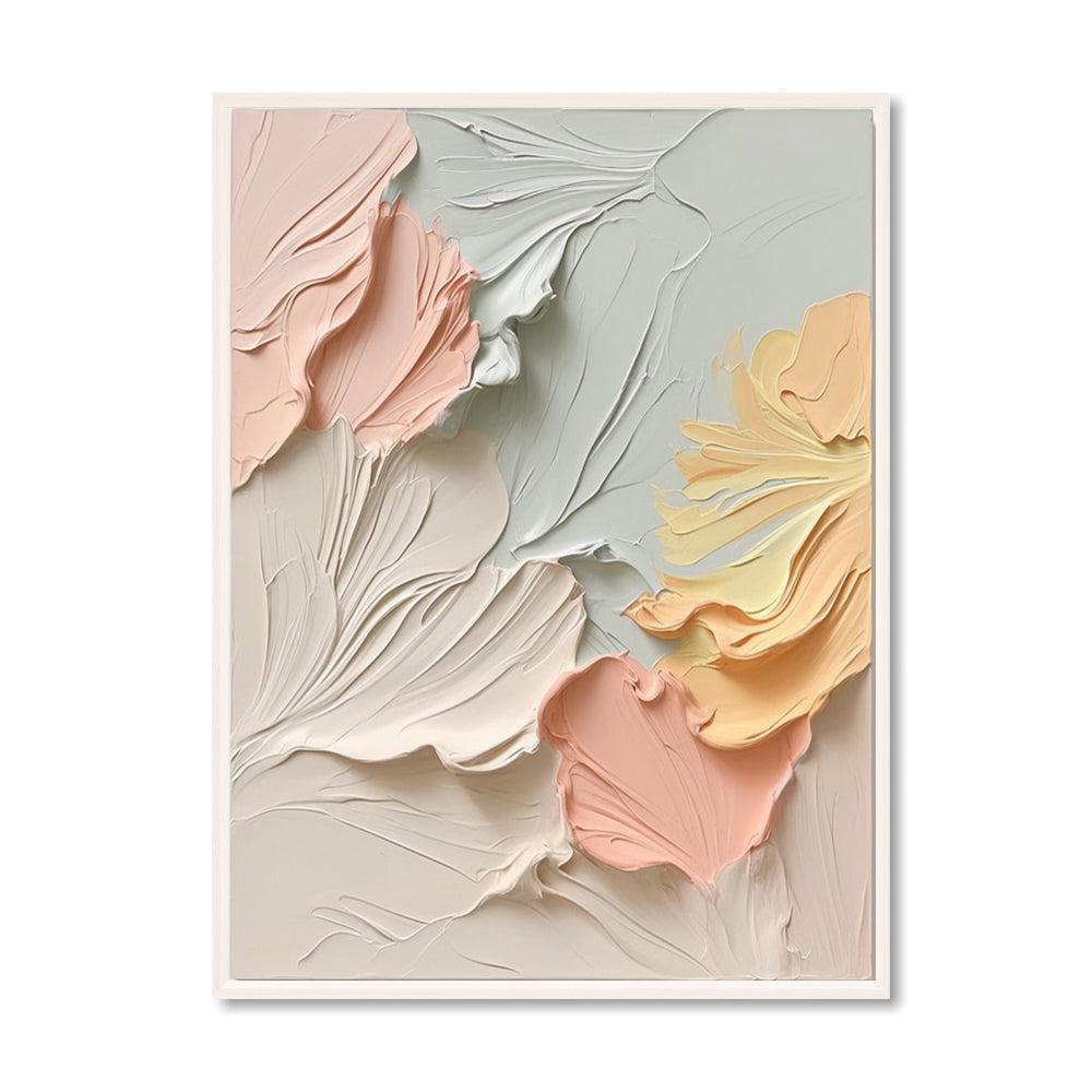 Poem of Clouds Minimalist Abstract Texture Painting, Handmade Oil Wall Art for Modern Interior Decoration - Wood Frame ''x '' x CM