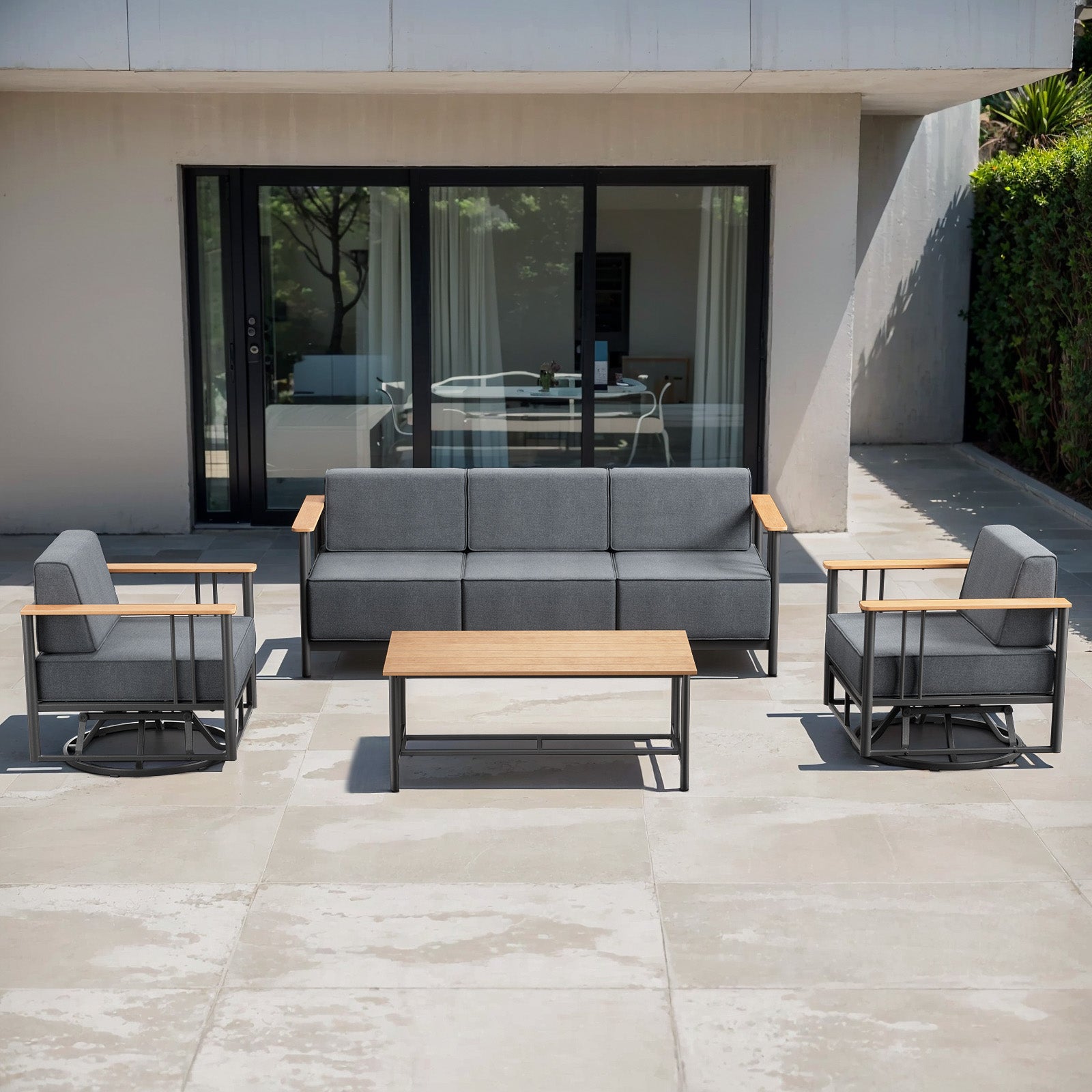 -Piece Patio Set - Swivel Chairs, Sofa & Coffee Table, BINGLI Series