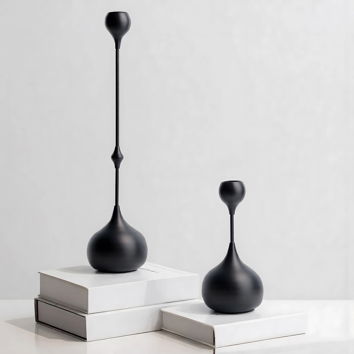 Teardrop Metal Candle Holders Set of
