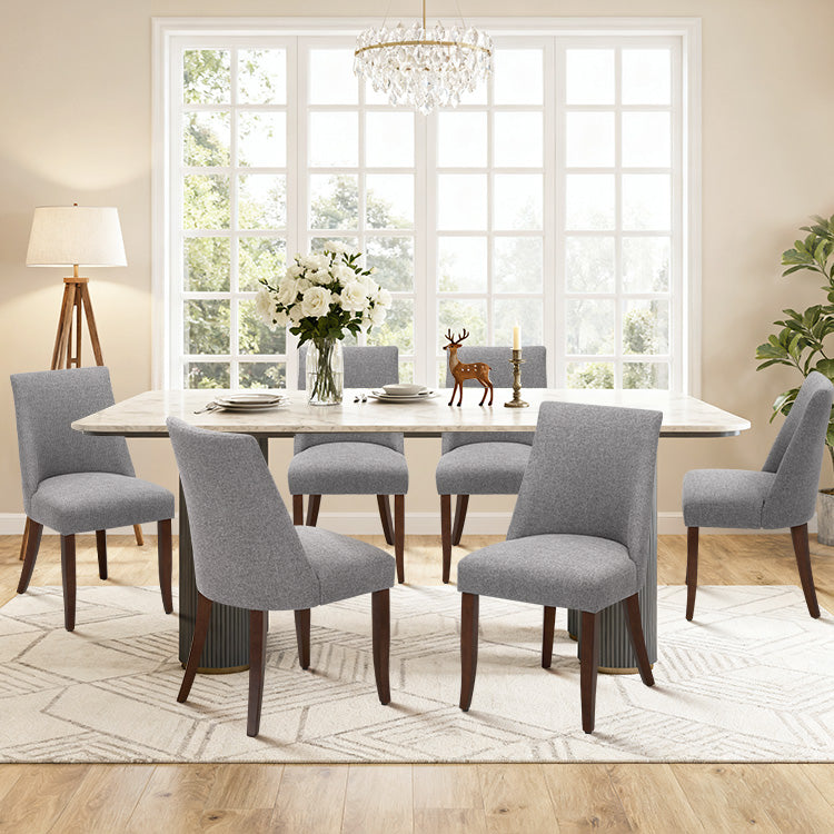 COLAMY KAVA Modern Casual Dining Chair - Light Grey Set of