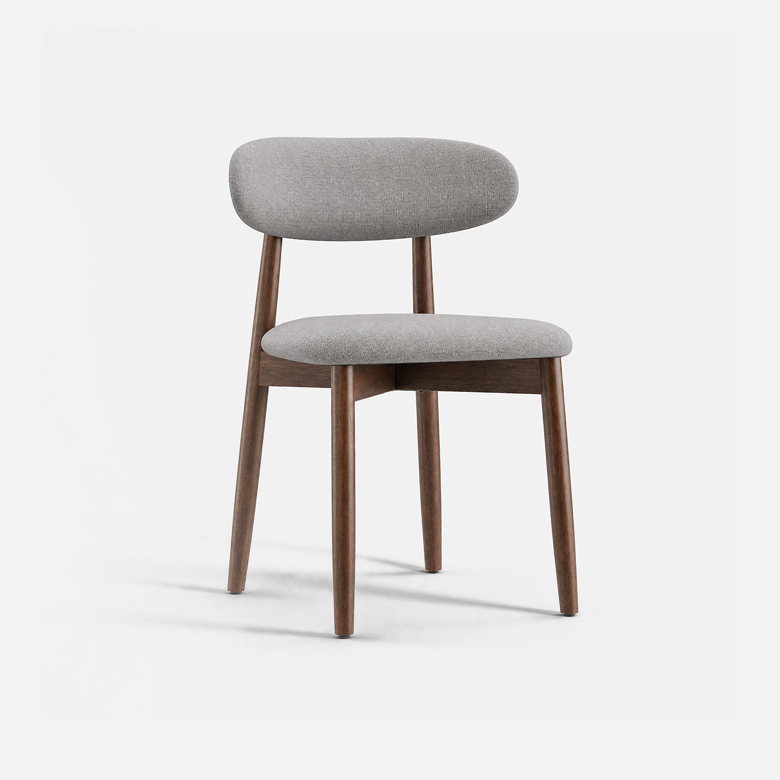 COLAMY NOYA Mid-Century Modern Upholstered Dining Chair - Gray Set of $pc