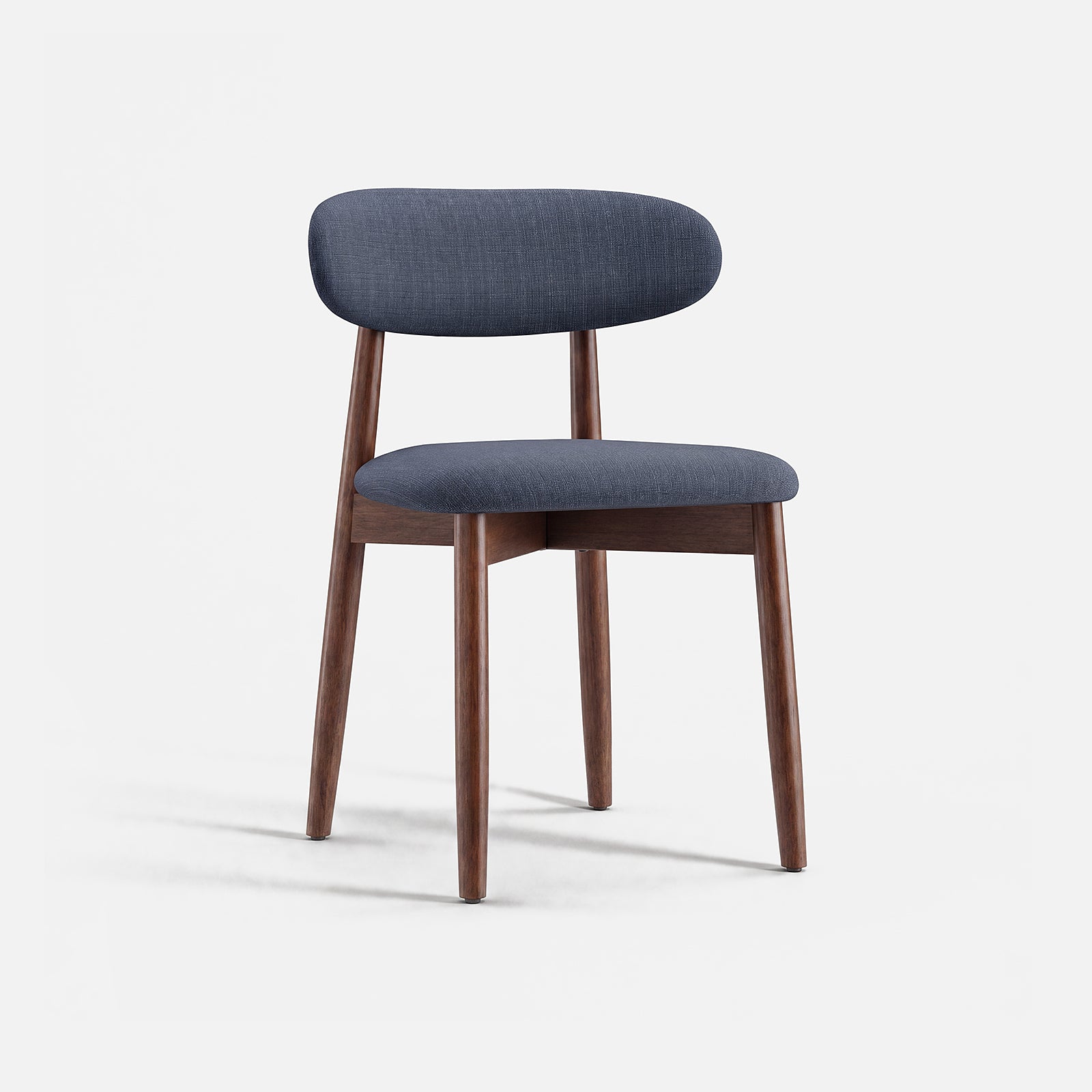 COLAMY NOYA Mid-Century Modern Upholstered Dining Chair - Blue Set of $pc