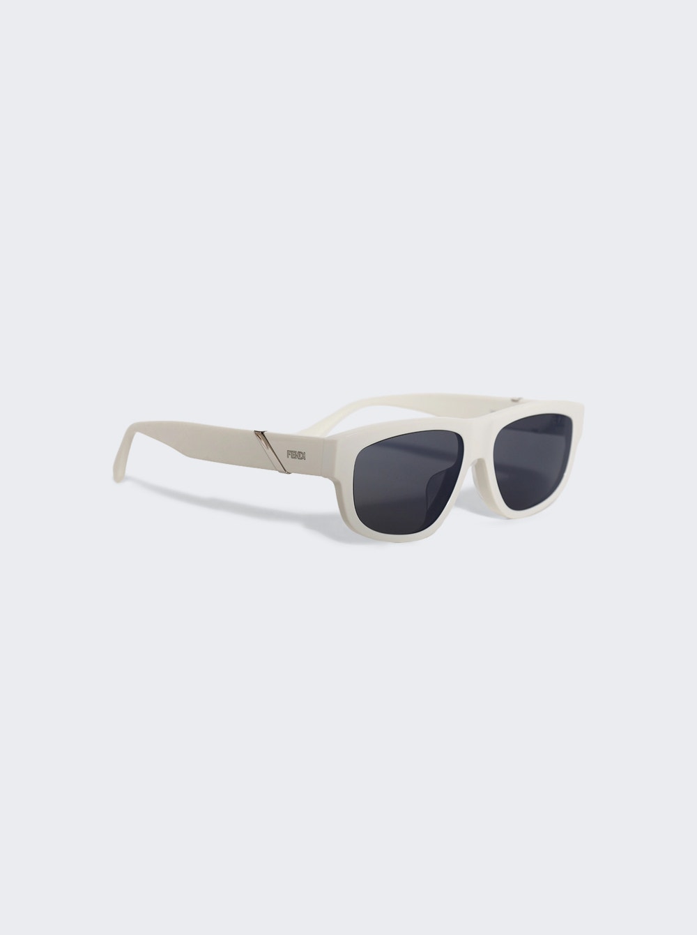 Diagonal Sunglasses White And Smoke Mirror