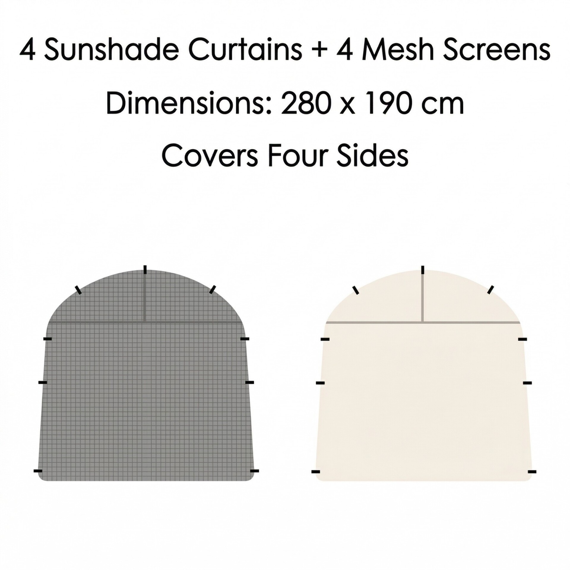 Camping Dome Tent ×ft D UPF+ Ventilated Windproof for - Off White Large Main Canopy + × Sun Shades + × White Mesh Curtains