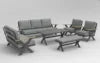 Modern All-Aluminum Outdoor Modular Sofa Set with X-Frame Design and Dining Table Freely Combinable for - Seaters+Table seaters+Table+Bench