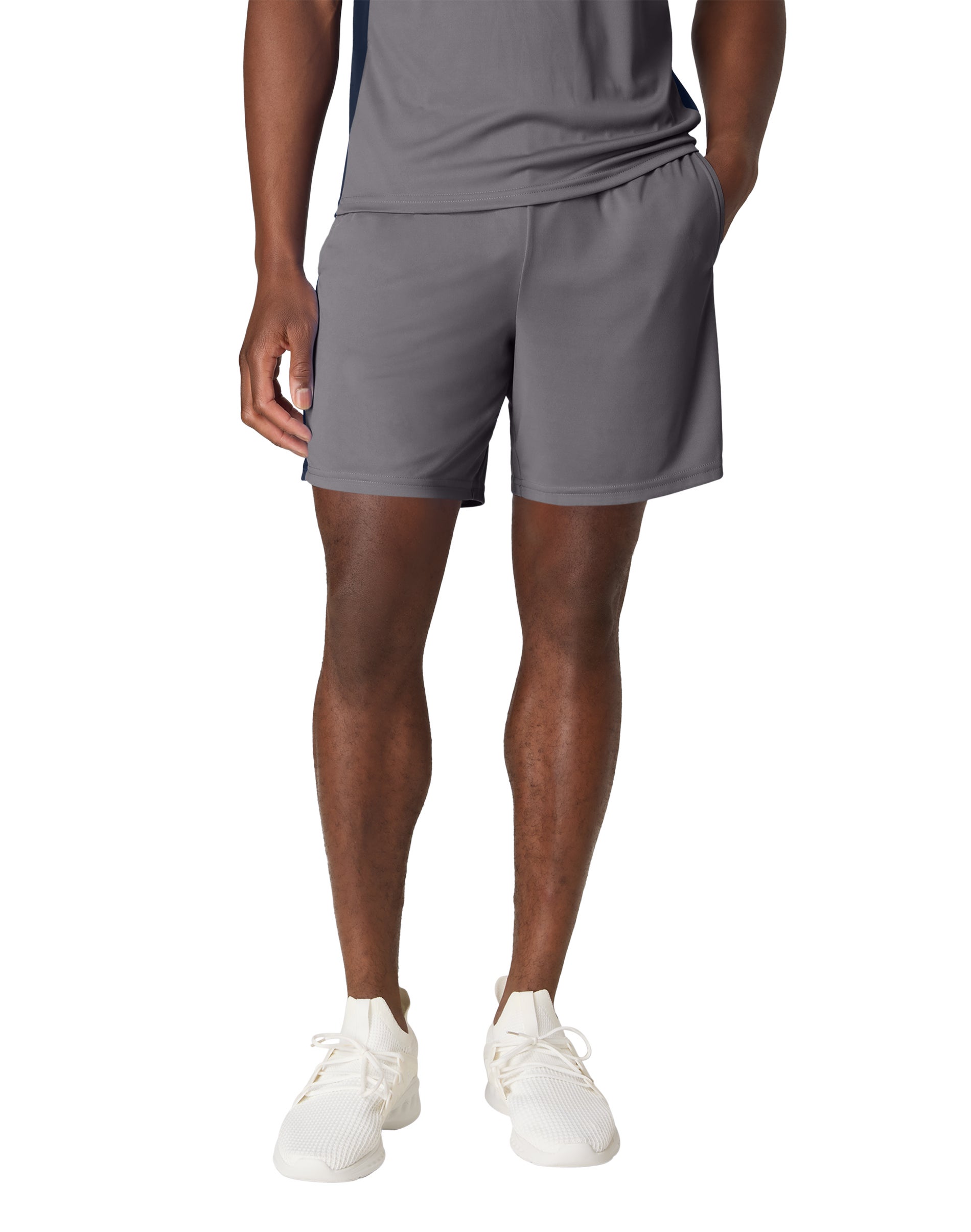Hanes Men's Shorts, Cool DRI " Color Blocked Short, Moisture Wicking + UPF , -Pack BlackNavyRoyalLight BlueGraphite