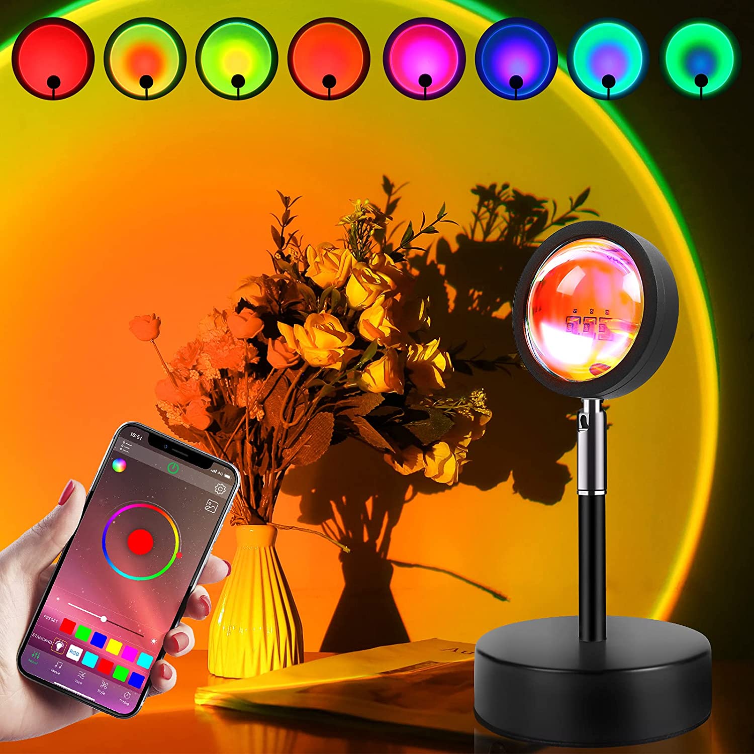 Sunset Lamp App Controlled with . Million Colors