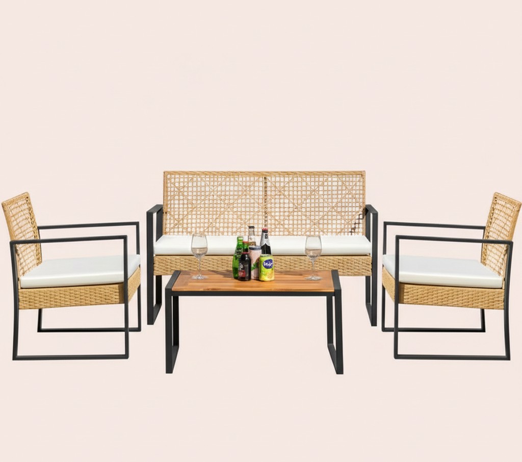 Pcs Outdoor Patio Furniture Set Rattan Wicker Sofa - Multiple Styles - Modern Rattan Patio Set