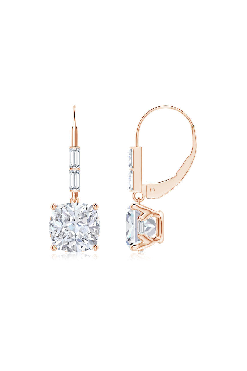 Orient Express Lab-Grown K Gold Cushion Diamond Earrings