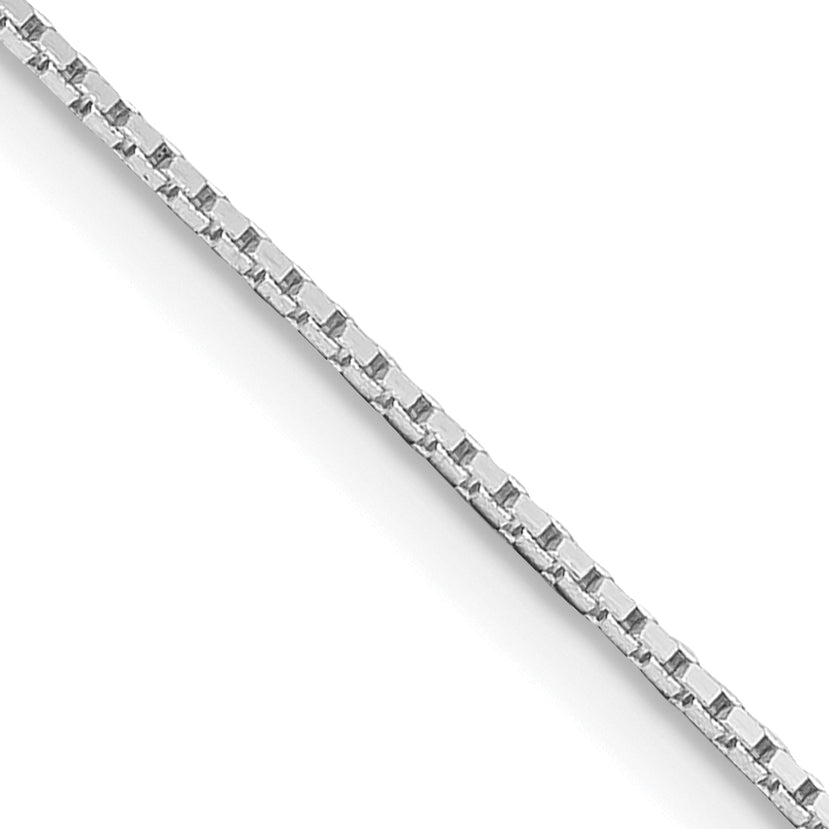 Inch Sterling Silver Rhodium-Plated .mm Mirror Box Chain WIn Ext.