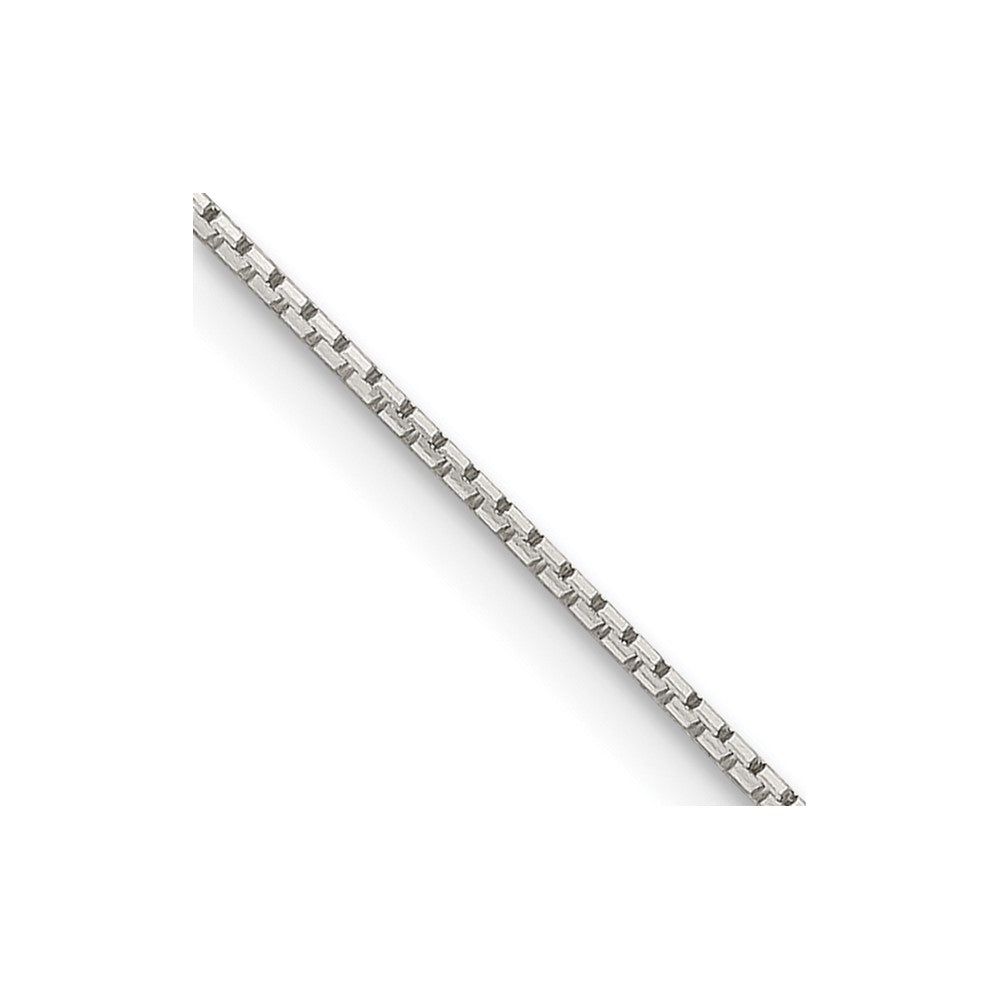 Inch Sterling Silver .mm Sided Diamond-Cut Mirror Box Chain Necklace