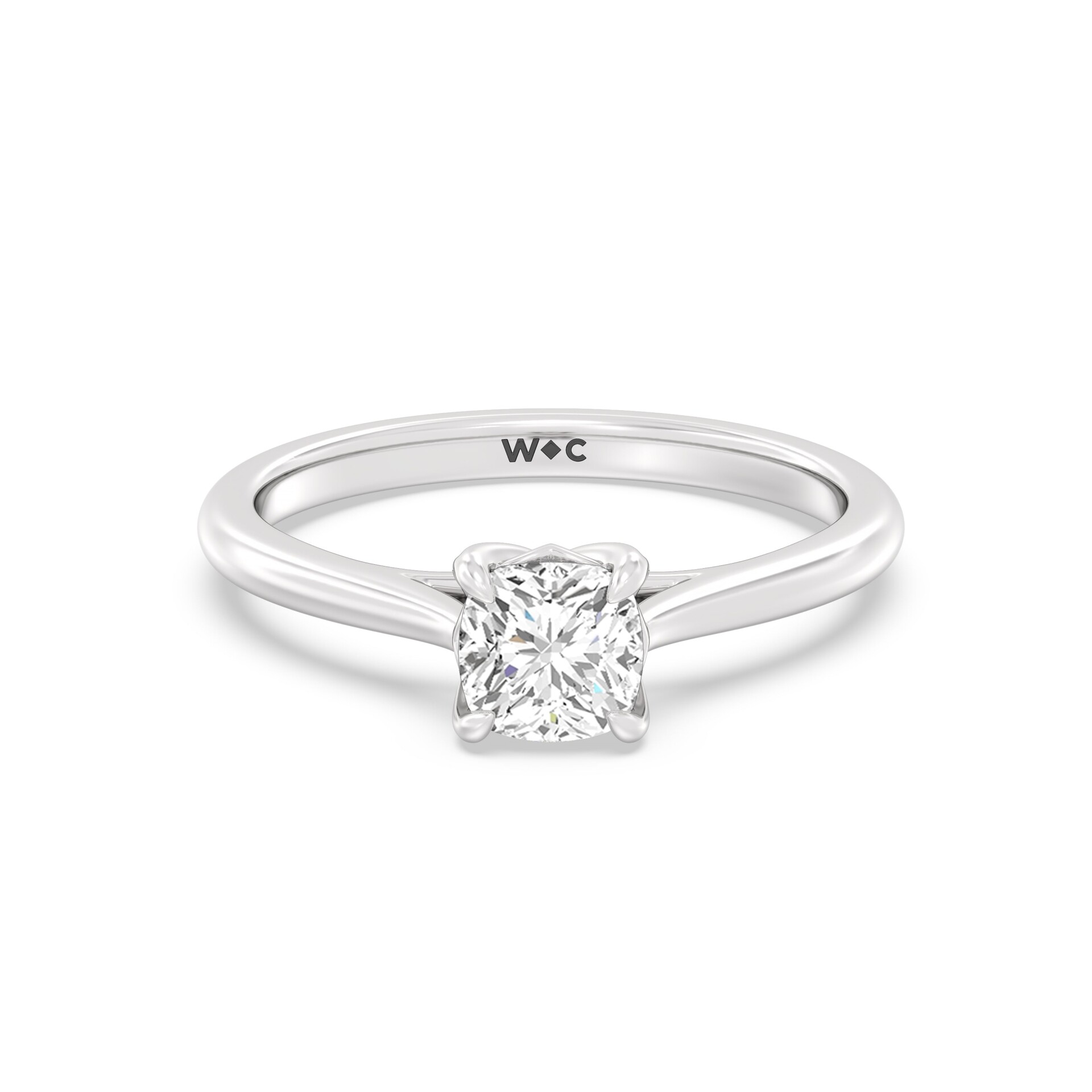 The Stella Engagement Ring - Platinum Cushion