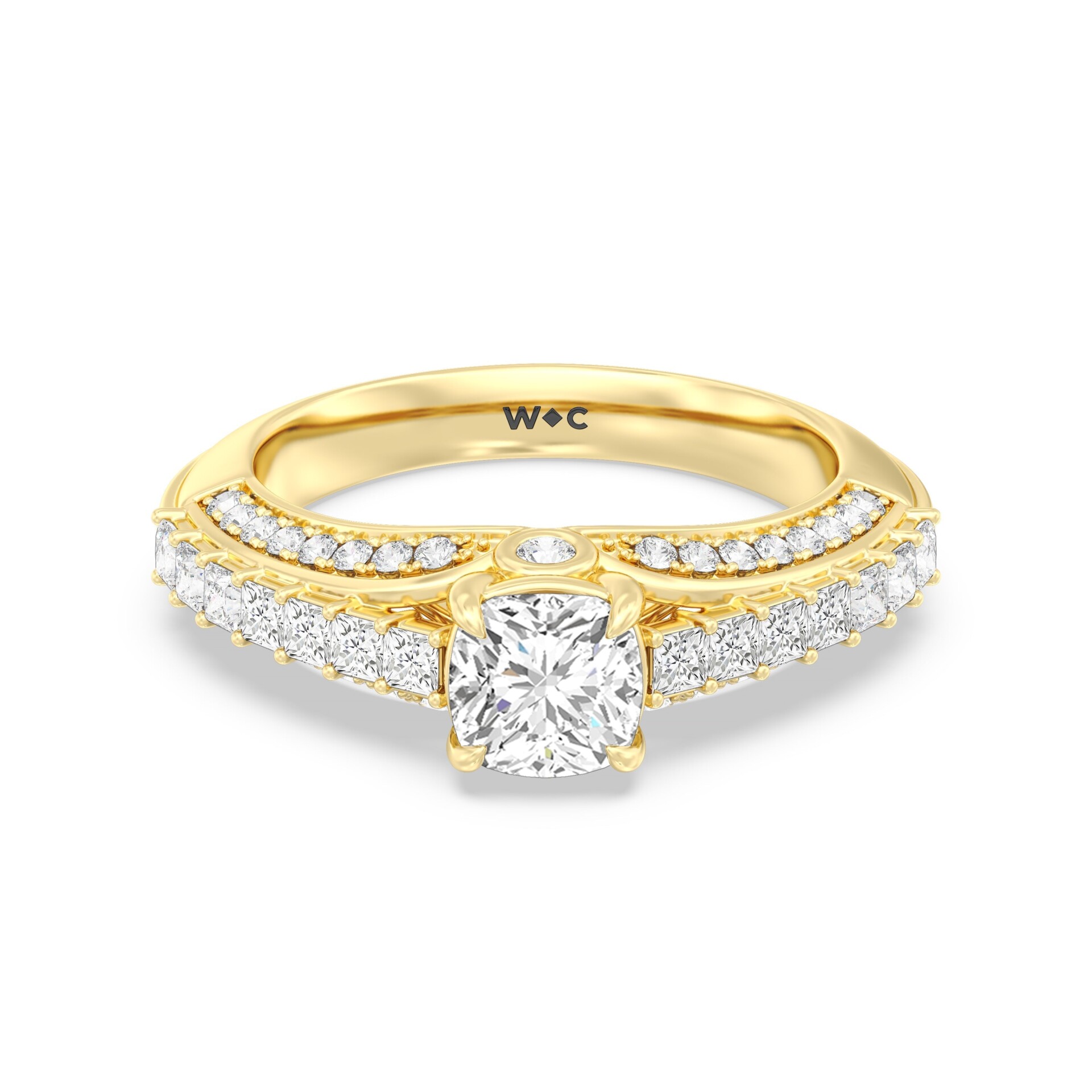 The Isa Engagement Ring - KT Yellow Gold Cushion