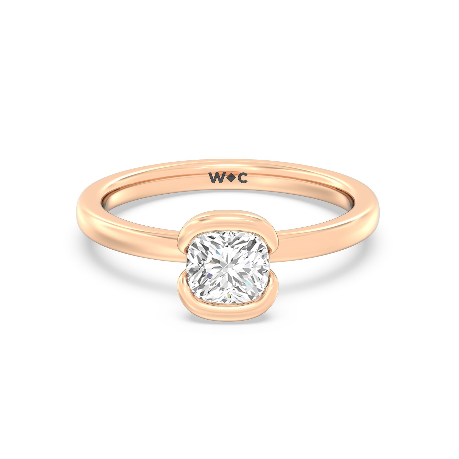 The Iris Engagement Ring - KT Rose Gold Cushion
