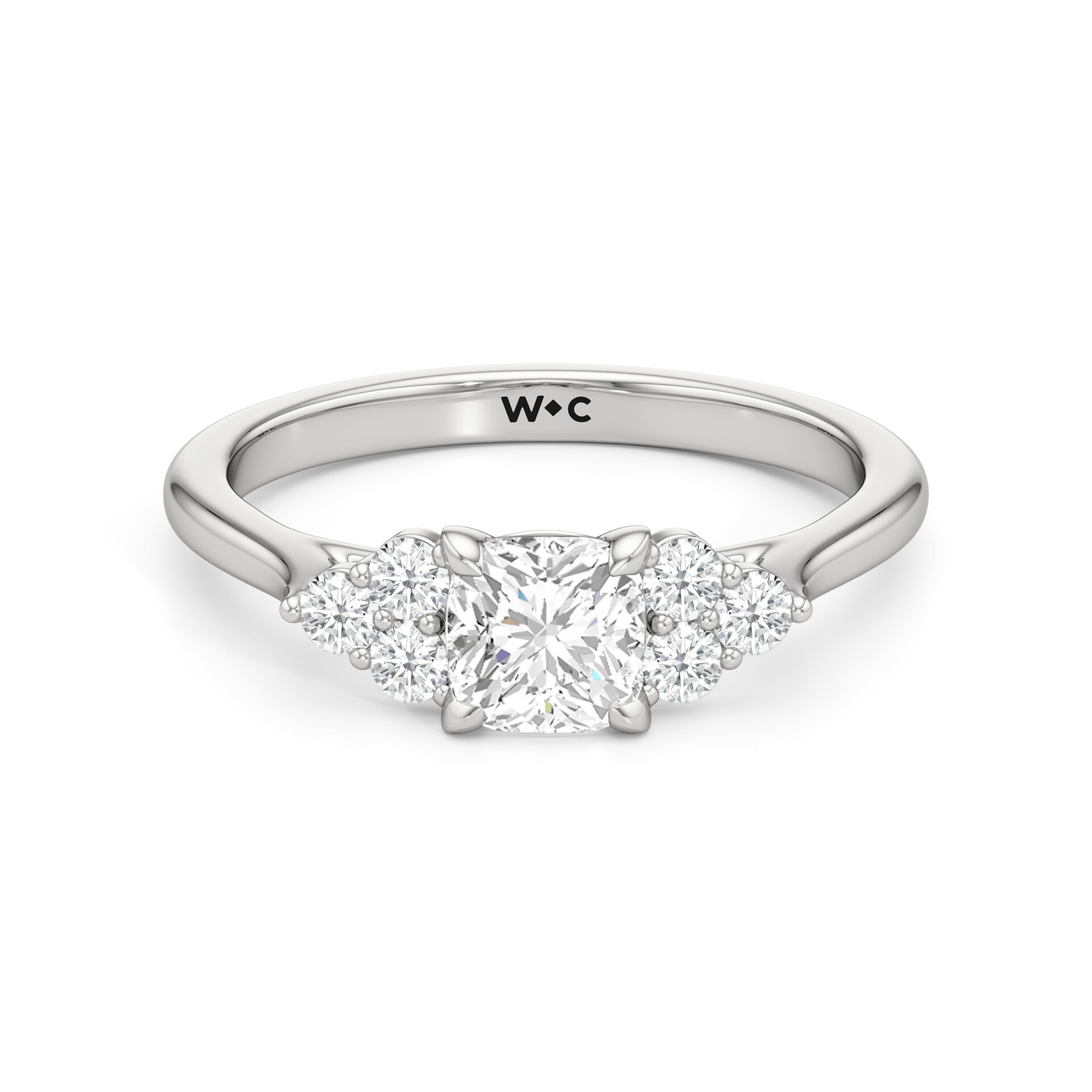 The Jacqueline Engagement Ring - Platinum Cushion