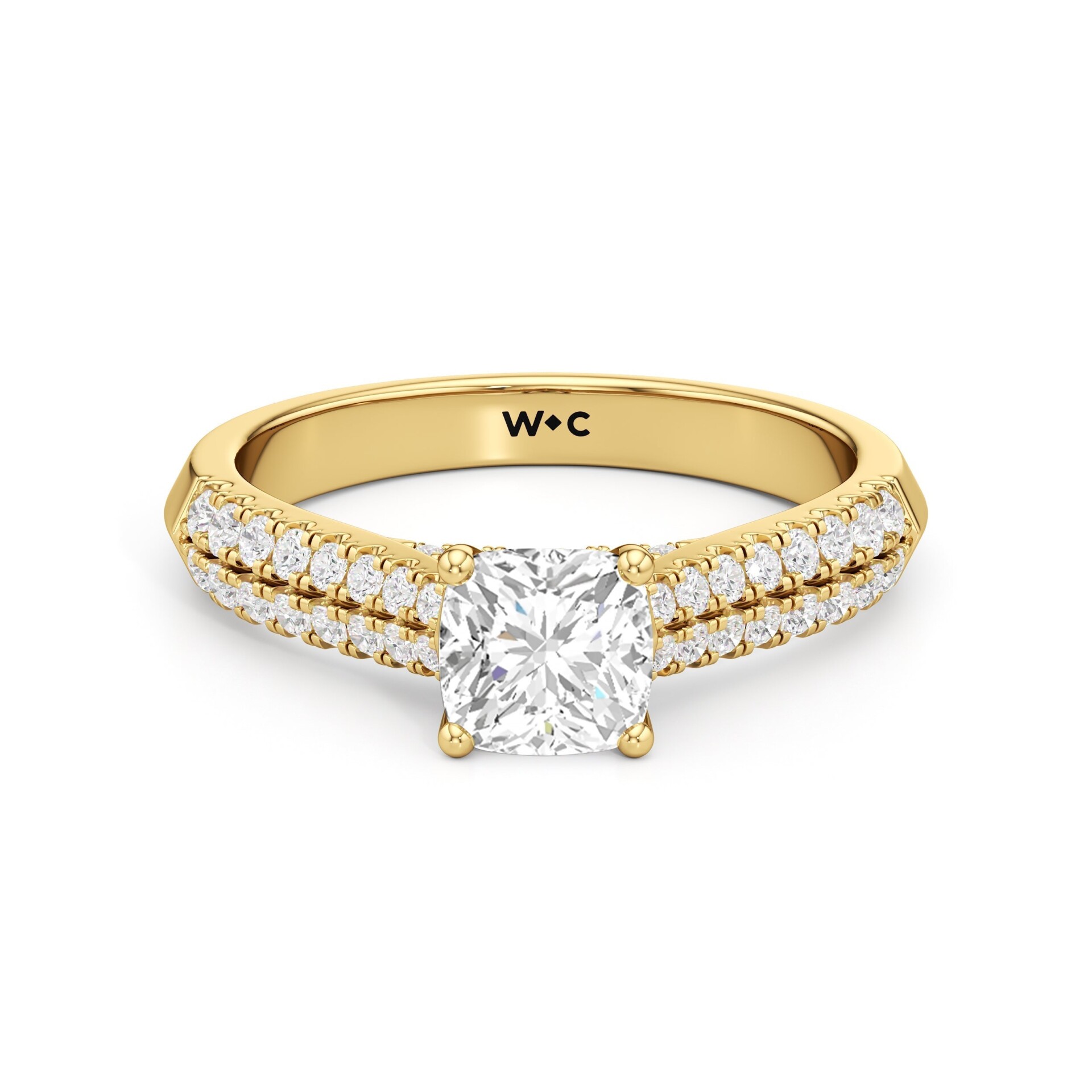 The Colette Engagement Ring - KT Yellow Gold Cushion
