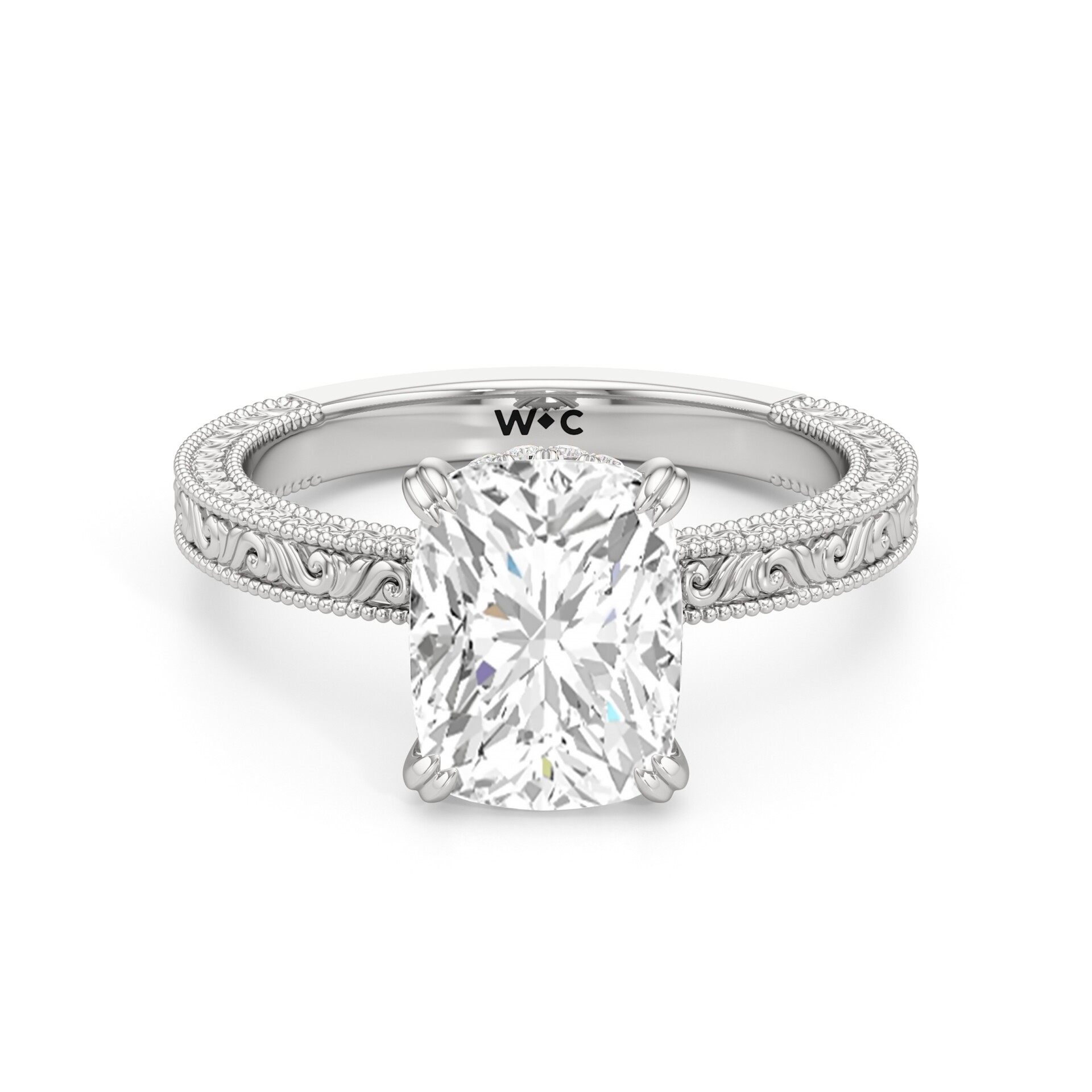 The Seraphine Ring E+ VVS+ - KT White Gold Elongated Cushion