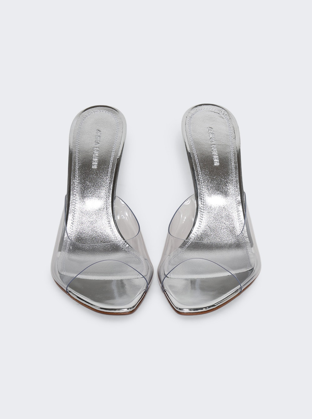 Alexa Glass Slipper Transparent Pvc And Silver Mirror