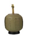 ABL - Object - Mid Century Pottery Lamp W Burlap Shade