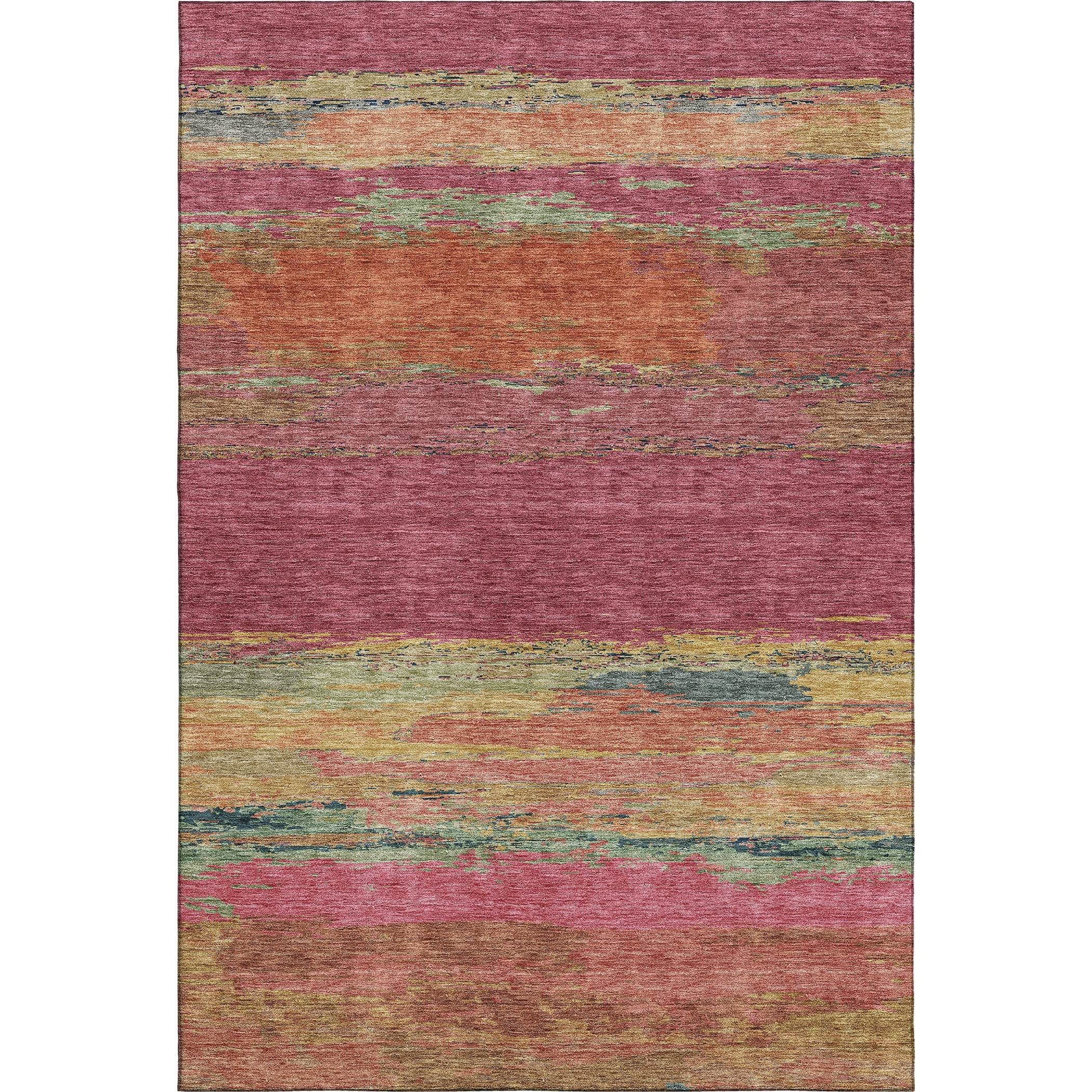 Luxury Washable IndoorOutdoor Transitional TV Blush Pink Kid - Pet Friendly Rug - Rectangle ' x '"