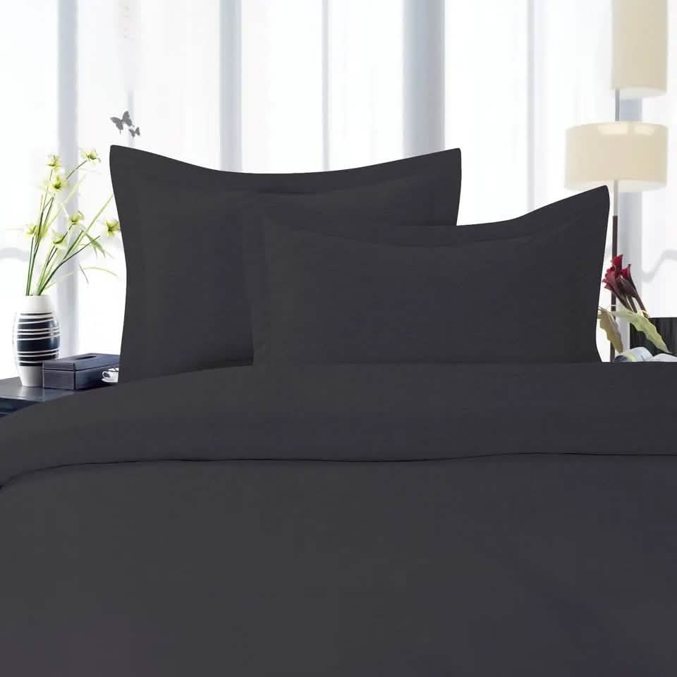 -Piece: Bibb Home Heavyweight Flannel Duvet Cover Set - King Dark Gray
